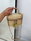 BOLSO POUCH RAFIA CAMEL BOLSO POUCH RAFIA CAMEL